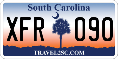 SC license plate XFR090