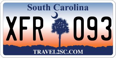 SC license plate XFR093
