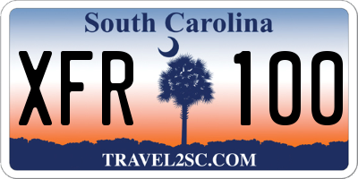 SC license plate XFR100