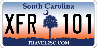 SC license plate XFR101