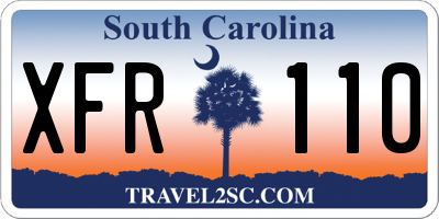 SC license plate XFR110