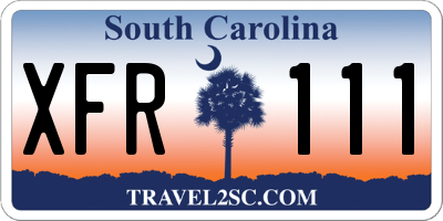 SC license plate XFR111
