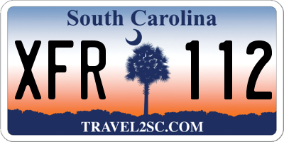 SC license plate XFR112