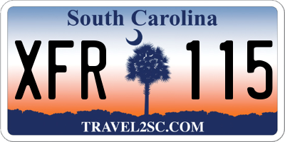 SC license plate XFR115