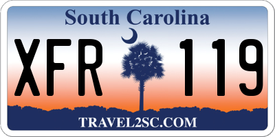 SC license plate XFR119
