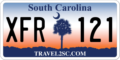 SC license plate XFR121