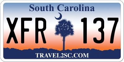 SC license plate XFR137