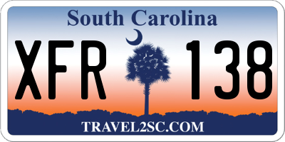 SC license plate XFR138