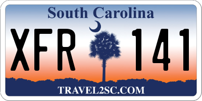 SC license plate XFR141