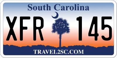 SC license plate XFR145