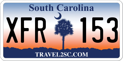 SC license plate XFR153