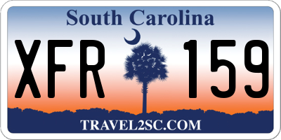 SC license plate XFR159