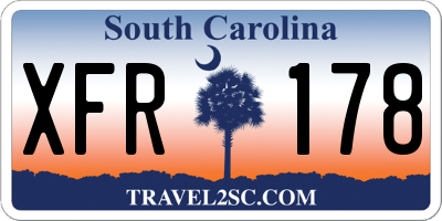 SC license plate XFR178