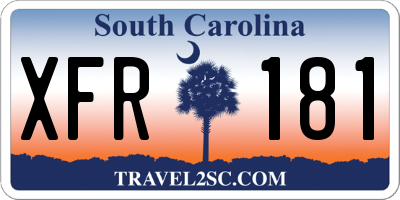 SC license plate XFR181