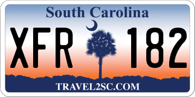 SC license plate XFR182