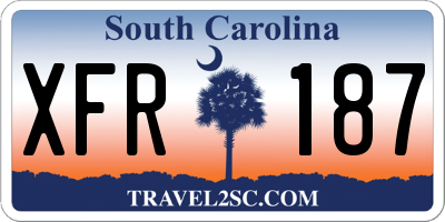 SC license plate XFR187