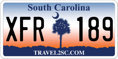 SC license plate XFR189