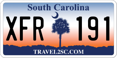 SC license plate XFR191