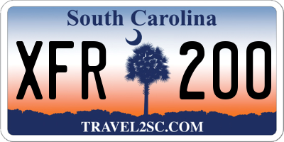 SC license plate XFR200