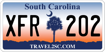 SC license plate XFR202