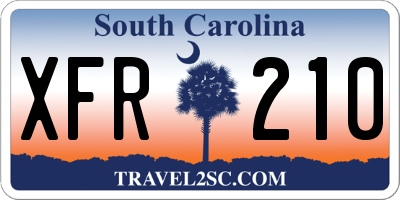 SC license plate XFR210