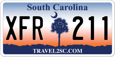 SC license plate XFR211