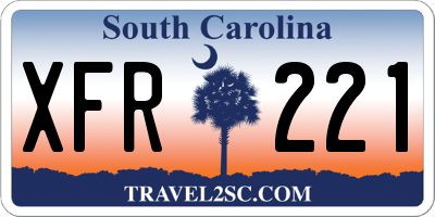 SC license plate XFR221