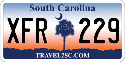 SC license plate XFR229