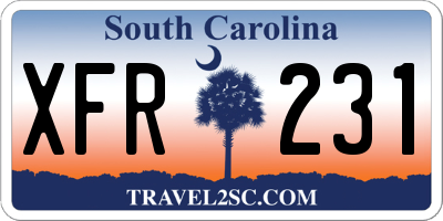 SC license plate XFR231