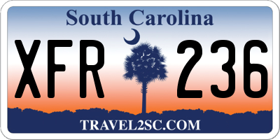 SC license plate XFR236