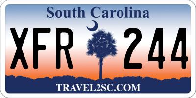 SC license plate XFR244