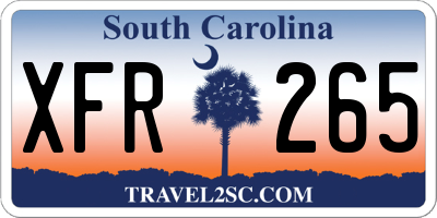SC license plate XFR265