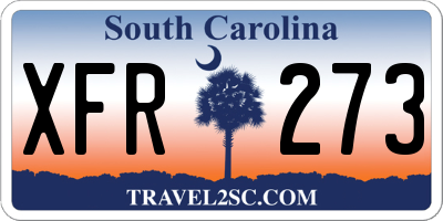 SC license plate XFR273