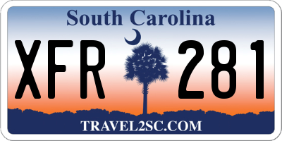 SC license plate XFR281