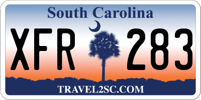 SC license plate XFR283