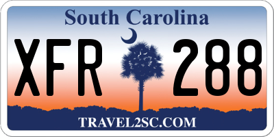 SC license plate XFR288