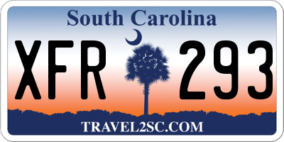 SC license plate XFR293