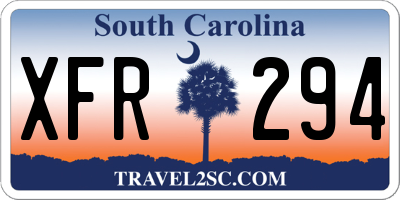 SC license plate XFR294