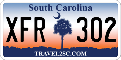 SC license plate XFR302