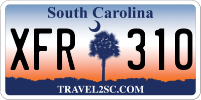 SC license plate XFR310