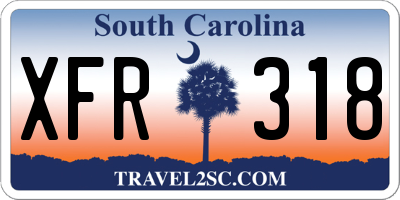 SC license plate XFR318