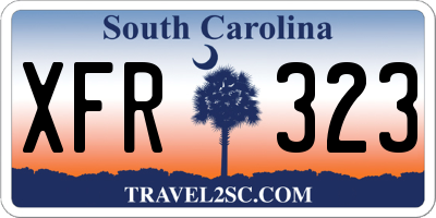 SC license plate XFR323