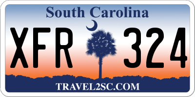 SC license plate XFR324