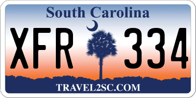 SC license plate XFR334
