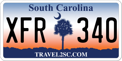 SC license plate XFR340