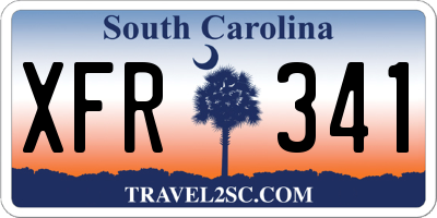 SC license plate XFR341