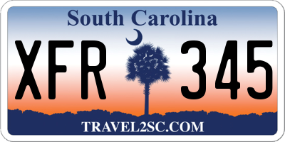 SC license plate XFR345