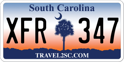 SC license plate XFR347