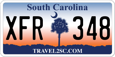 SC license plate XFR348