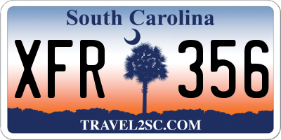 SC license plate XFR356